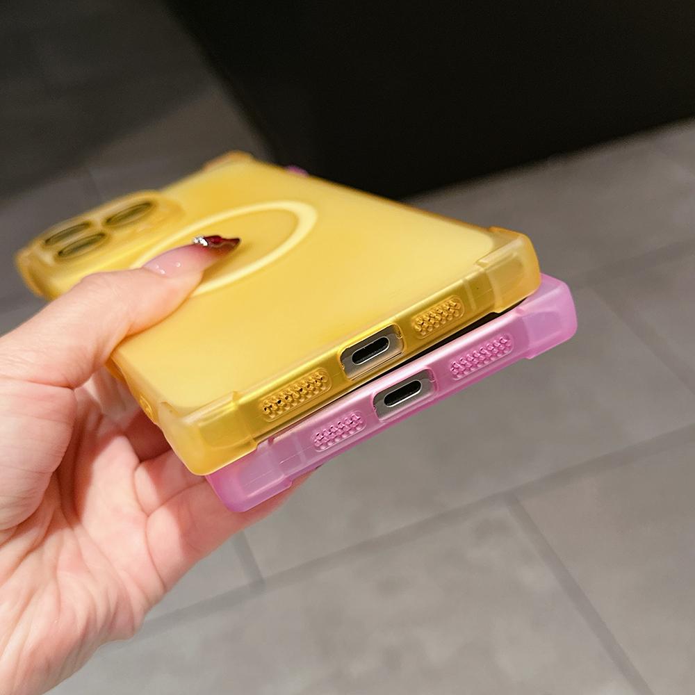 Rectangle Shape Wireless Charge Magnetic Shockproof Protective Case for iPhone 13 14 15 16 17 Pro Max For MagSafe Clear Cover