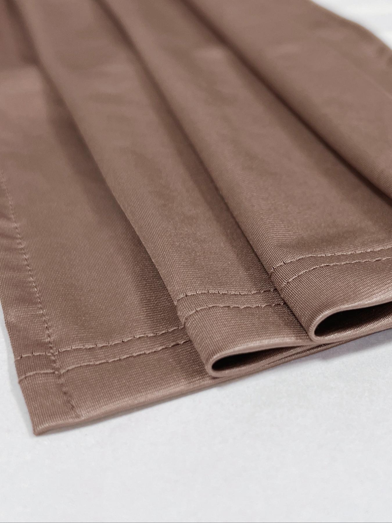 Women's Solid Color Mock Neck Dress, Chic Fashion Casual Side Split Sleeveless Dress for Daily Outdoor Wear, Women Dress for Summer