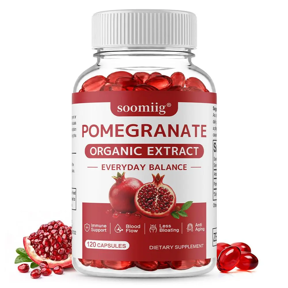 Soomiig Pomegranate Fruit Health Supplement, ​​Supports Daily Physical Balance and Immune Health, 120 Capsules