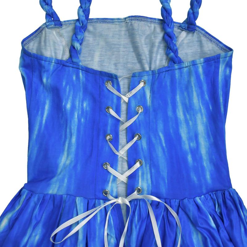 Women's Y2K Blue & White Tie-Dye Halter Neck Maxi Dress - A-Line Floor-Length Beach Dress with Back Tie Closure, Semi-Sheer Sleeveless Design for Vacation, Travel, Daily Outfits - All-Season Casual to Formal Events (Machine Washable) - Turq