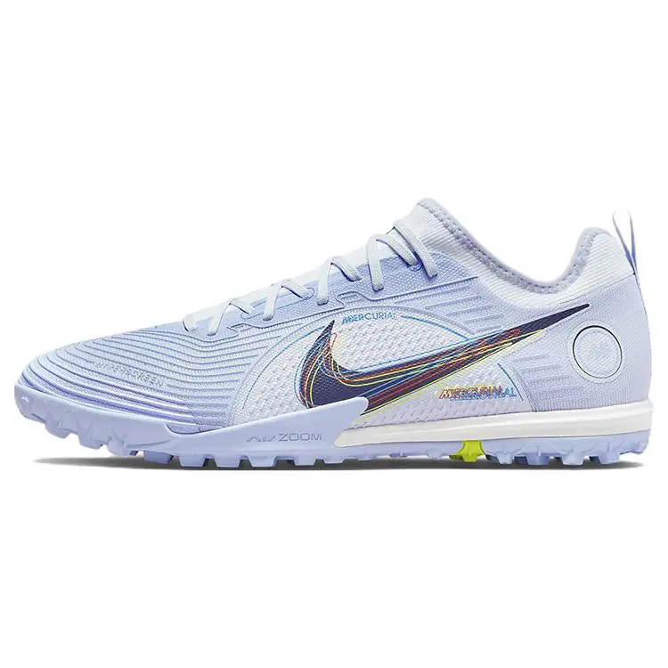 Nike Mercurial Vapor 14 Pro TF Turf Soccer Cleats - Lace Closure, Blue-Gray, House White, Footwear for Women, Men's Official Soccer Shoes by Maison Mihara