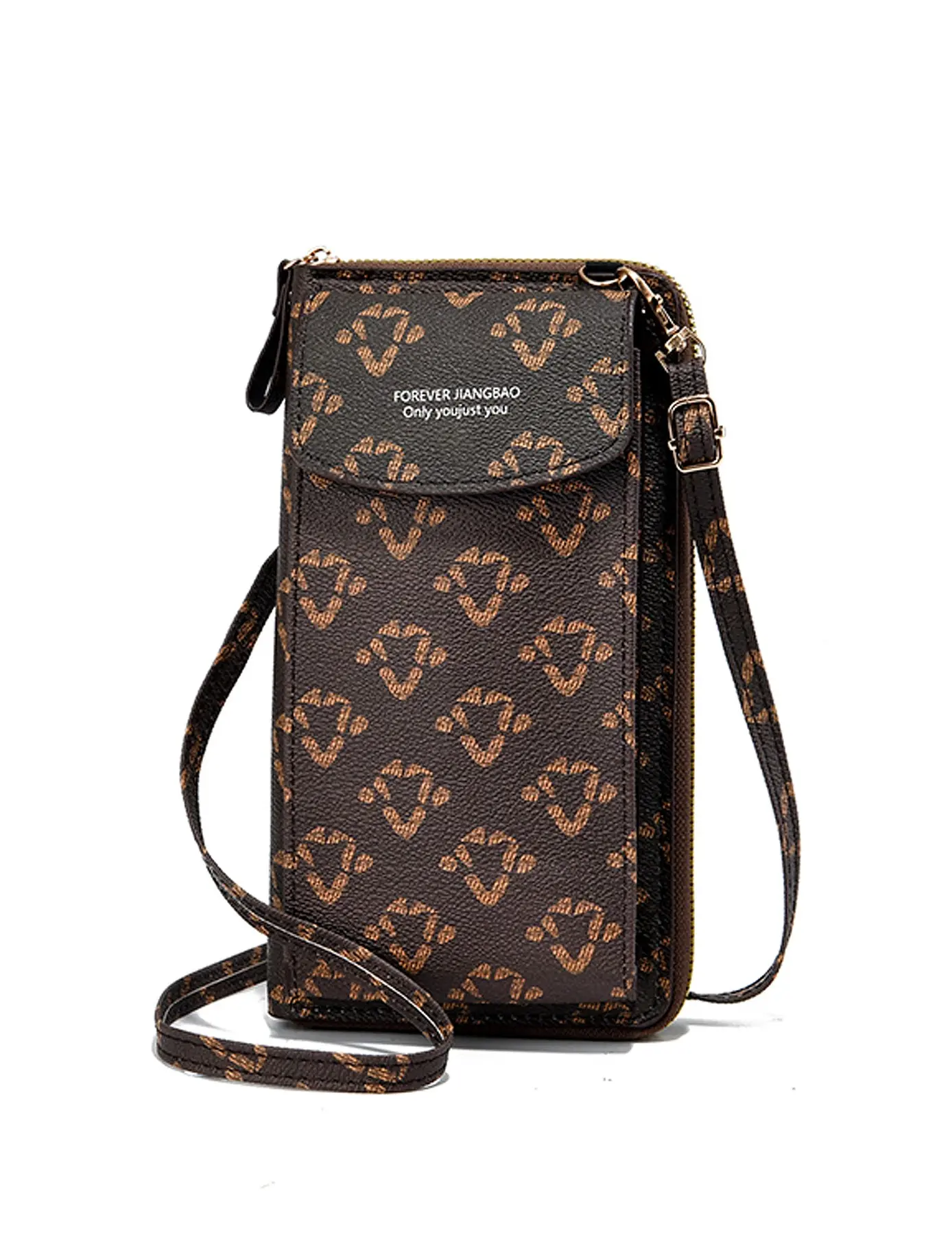 Women’s Printed PU Mini Phone Crossbody Bag, Lightweight Smartphone Purse Wallet with Multiple Card Slots, Adjustable Detachable Shoulder Strap Small Handbag, Compact Daily Shoulder Bag Holds Cell Phone, Cash, Credit Cards for Casual Outdoor Travel