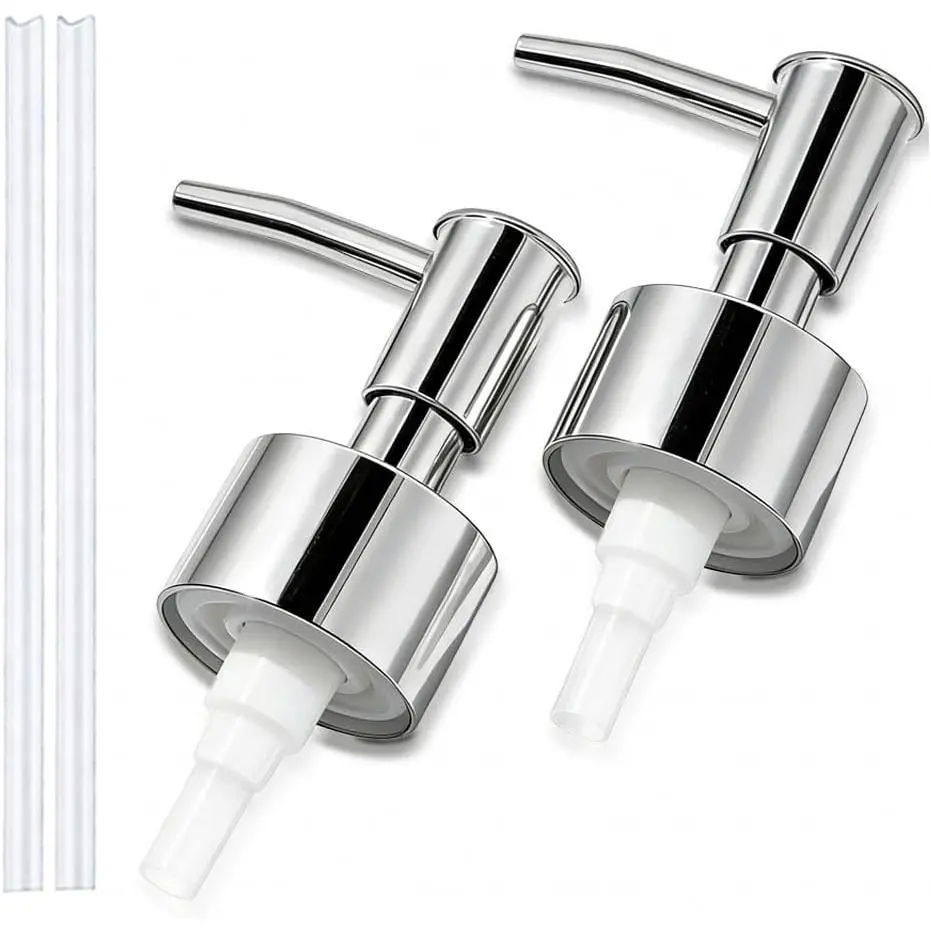 2-Pack Soap & Lotion Dispenser  Pumps for 28/400 Bottles,  | Fits 26-28 mm (1.02-1.10 in) bottle openings; includes 2 pump heads and 2 trim-to-fit tubes for soap and lotion