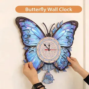 Adult 3D Wooden Puzzle Wall Clock, Decorative Wall Clock, DIY Laser Cut Assembly Kit, Home Decor Gift, Unique Family Wall Clock, Men's Birthday Present