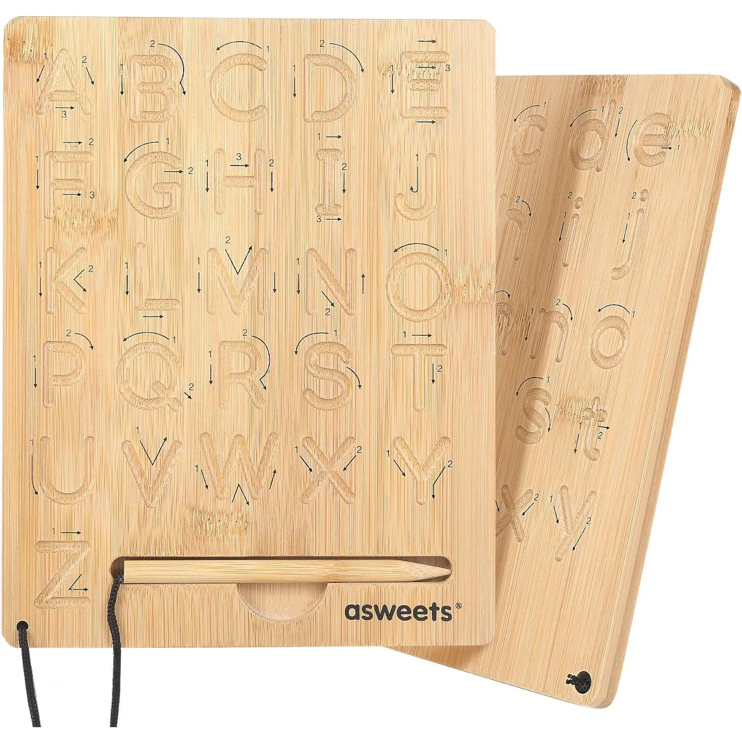 Montessori Wooden Alphabet Tracing Board, Wood Letter Practicing Board,Double-Sided Boards for Toddlers and Preschool Gifts for Kids(1 Piece)fidget toys