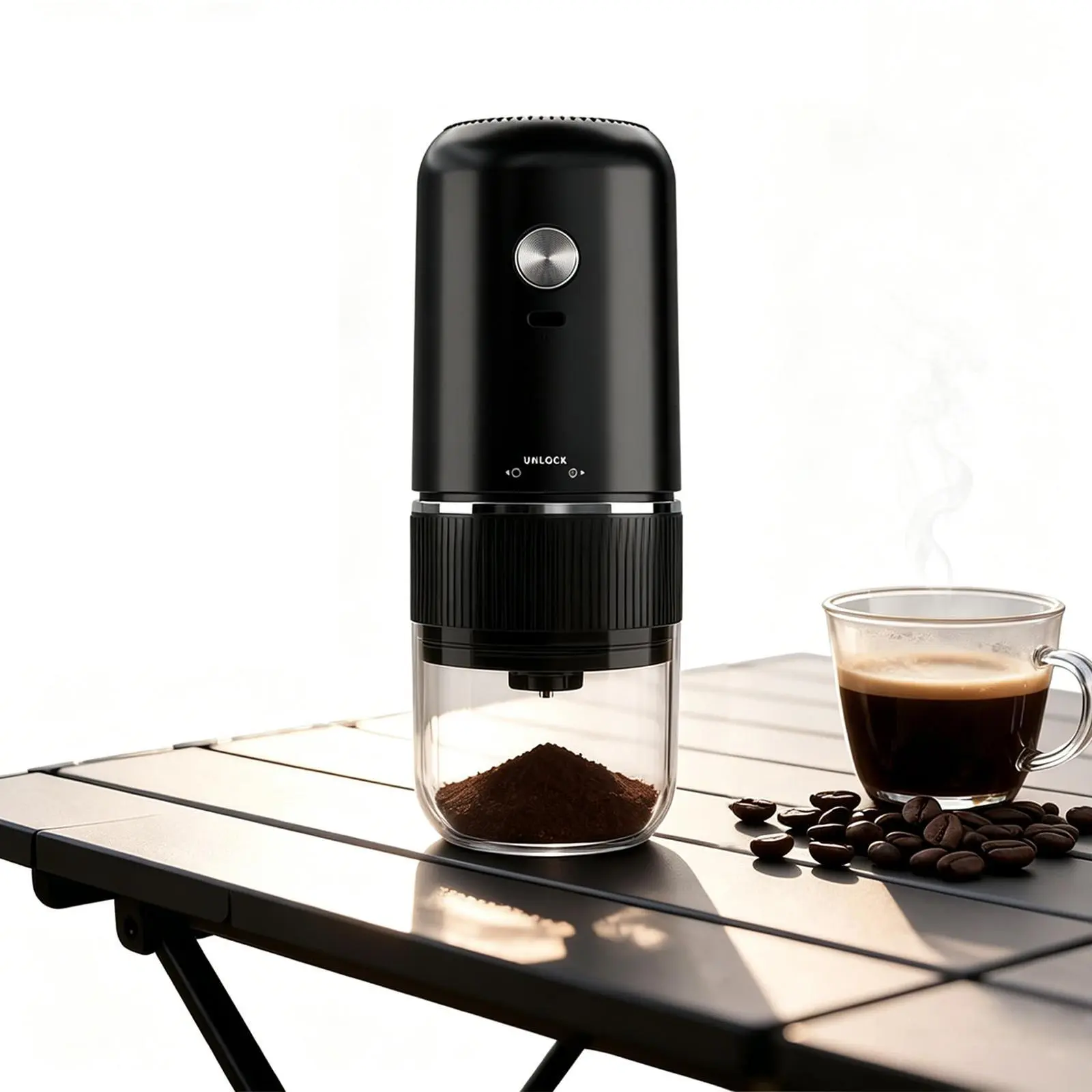 [ Small but Powerful ] Portable Electric Coffee Grinder - Multiple Coarse to Fine for Coffee Beans - Pulverizer Powder Machine, for Dry Grains Spices Cereals Coffee Corn Pepper