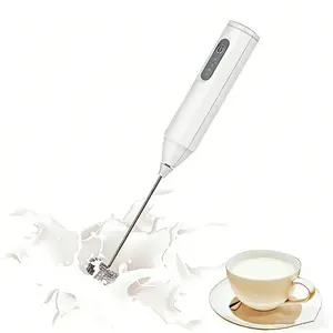 USB Rechargeable Cordless Milk Foamer - Handheld Electric Whisk, Mini Portable Drink Mixer for Latte, Cappuccino, Home Kitchen Use