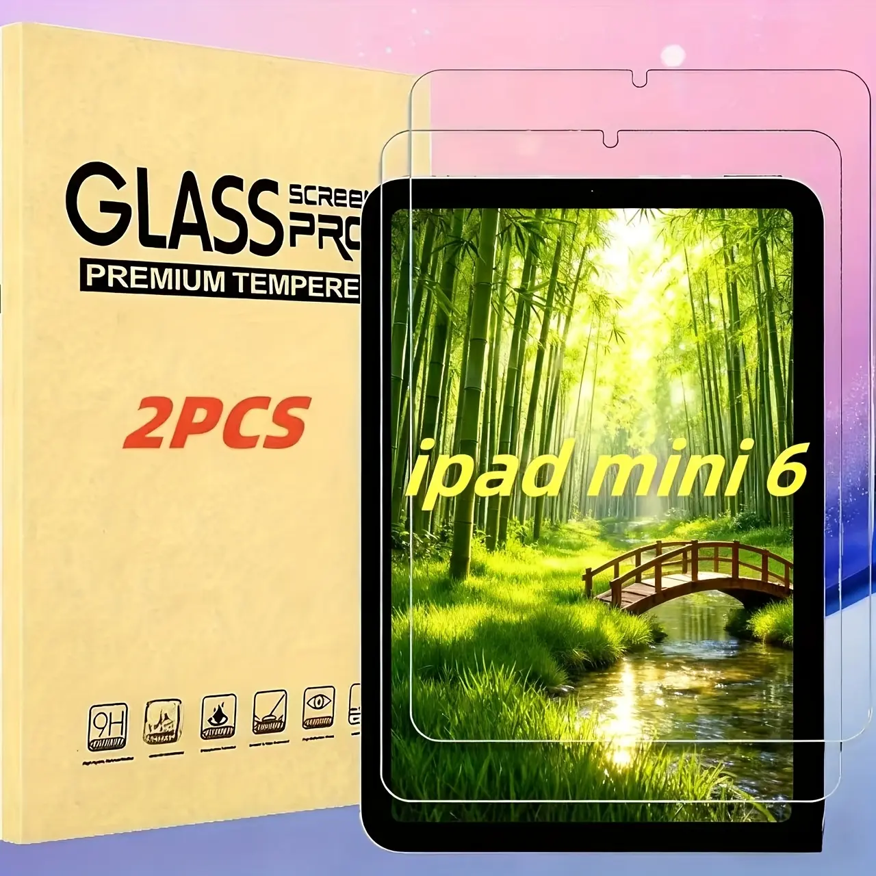 2-Pack Tempered Glass Screen Protector for iPad Mini 6/7 (8.3 in), Easy Installation, Bubble-Free, Ultra-Thin, Anti-Scratch, Smooth Surface, Seamless Coverage, Durable Shield