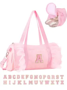 【Valentine's Day】Gym Bag for Women Travel Bag Large Capacity Carry On Weekender Overnight Bag, Casual Sports Bag, Personalized Initial Dance Bag, Girls Medium Lace Fitness Yoga Cheerleading Bag, Large Capacity Tote, Cute Letter Ballet Bag, Christmas