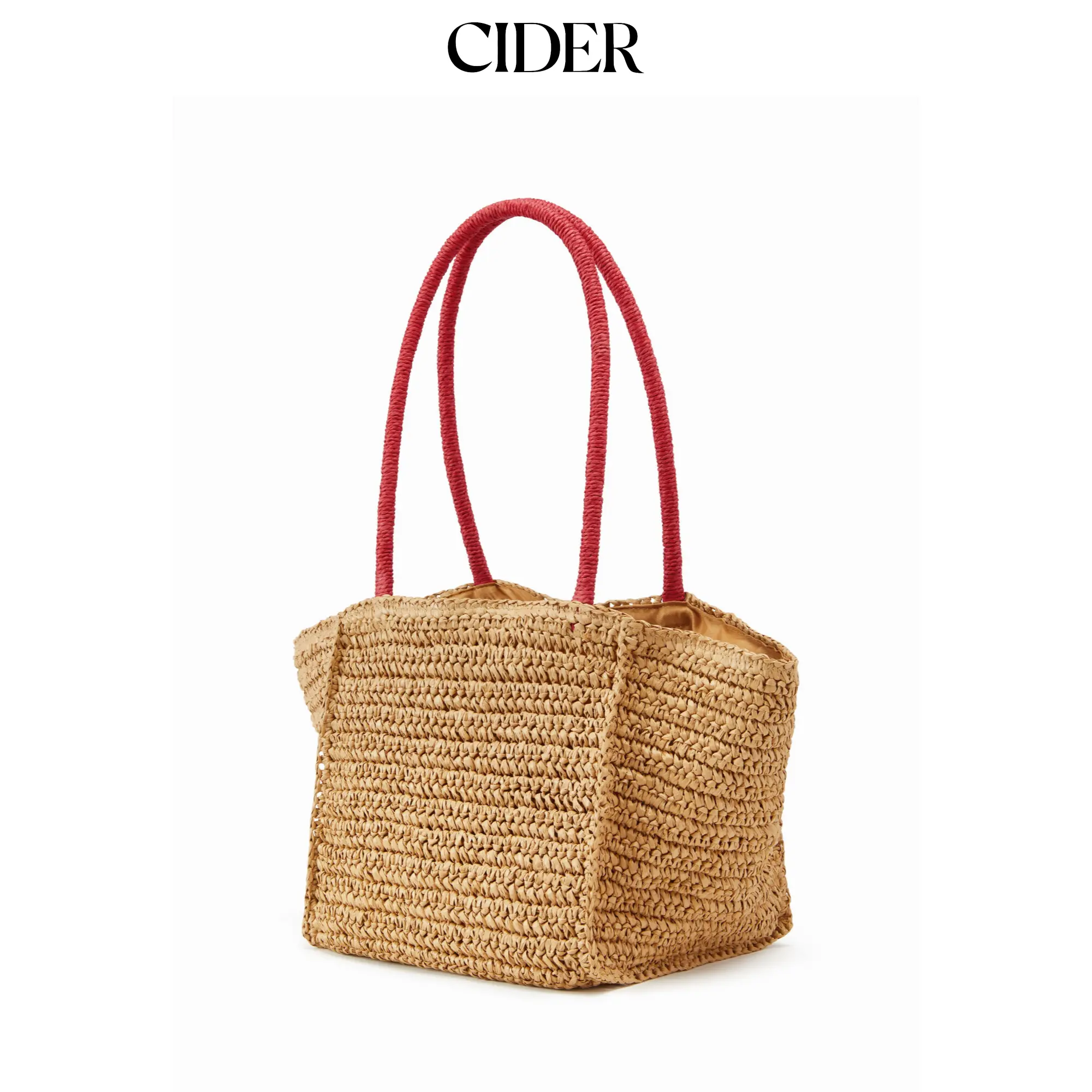 Cider TWO-TONE STRAW TOTE BAG