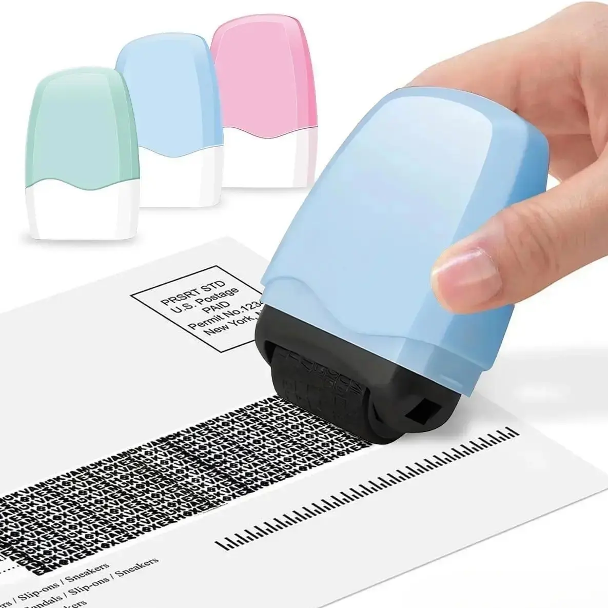 Identity Theft Protection Roller Stamp – Confidential Privacy Blackout Stamp, Wide Coverage Self-Inking Roller for Address & ID Blocking, Secure Mess-Free Office & Home Data Security Supplies