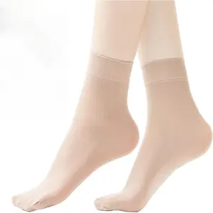 Women's 10-24 Pairs (in Gift Box) Ankle High Sheer Nylon Socks Soft Tight Hosiery with Reinforced Toe