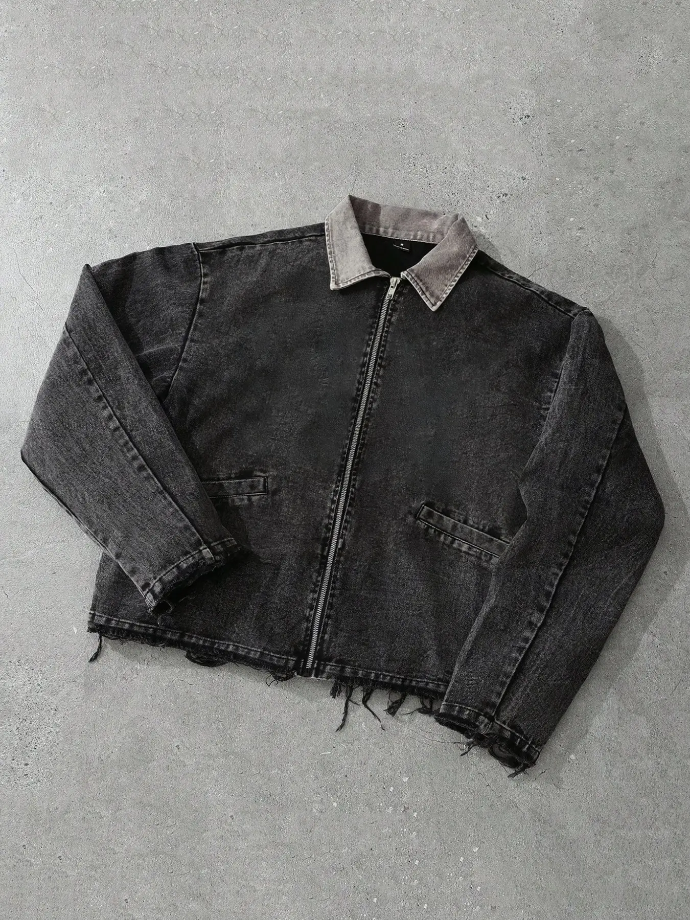 Men's Fashion Fall Winter Ripped Denim Jacket, Long Sleeves, Plain Basic Versatile, Casual Street Style, Vintage Rock Look, Cotton Material