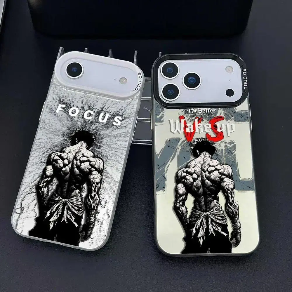 H-Hanma Baki Anime Gym Custom Cellphone Case, Matte Laser Aurora Shockproof Cover, Casing Accessories for iPhone 17 Pro MAX, Air, 16, 15, 14, 13, 12, 11 Pro MAX, Protection