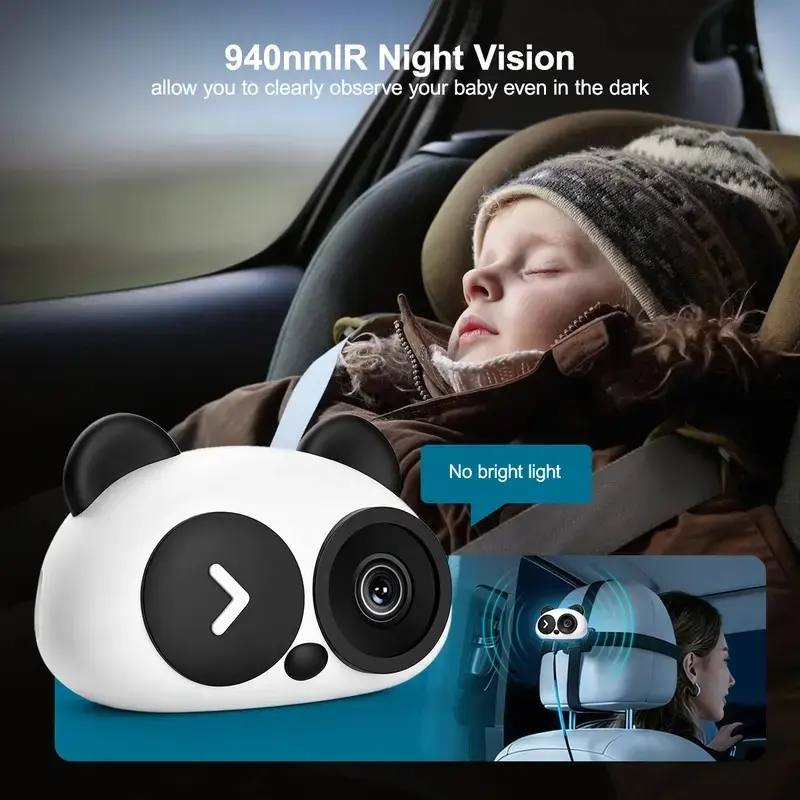2026 Latest 1080P Wireless Carplay Baby Camera, Night Vision, 150° Wide Angle, Plug-And-Play, Easy Installation, Ideal for Travel Safety