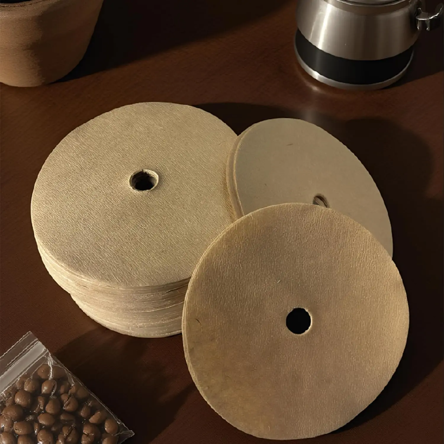 Percolator Coffee Filters, 300 Count, 3.75 Inch |  Unbleached,  Pulp Paper, Disposable Disc Filters, For Coffee Pots