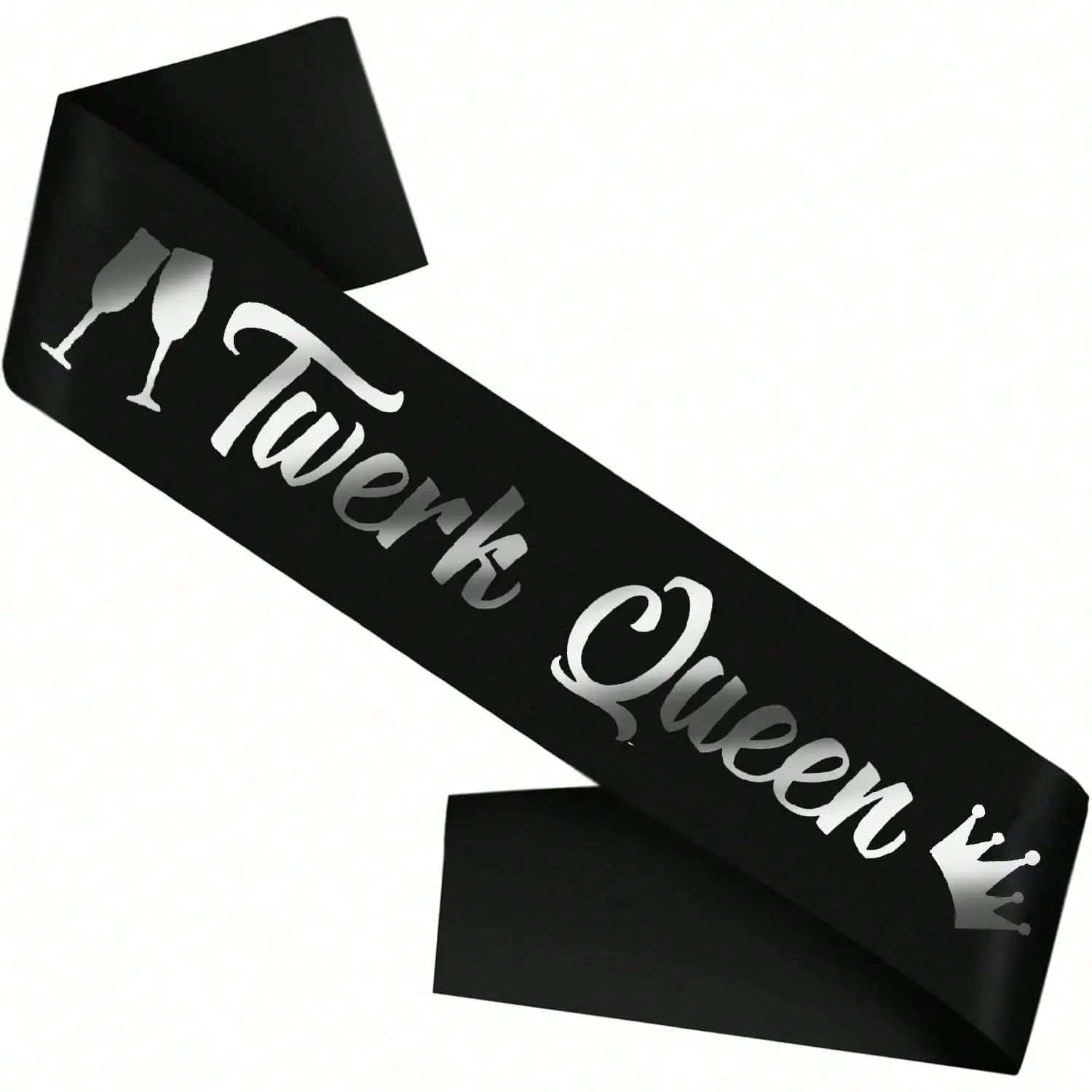 Gold Foil Twerk Queen Black Sash for Women, Funny Hen Bachelorette Night Party Sash, Costume Accessory Ideal Birthday Bridal Shower Party Favor Supplies