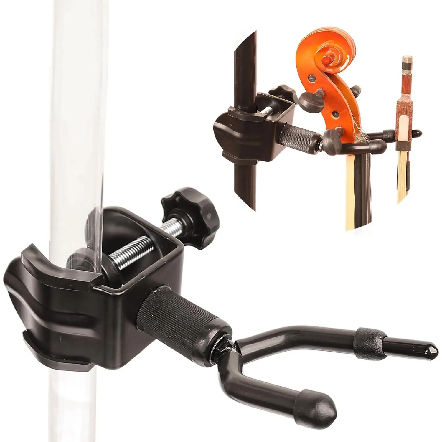 Violin Hanger, Violin & Viola Stand for Microphone or Sheet  Stand, Violin Holder for Desktop, Viola Hook for Stage Shows or Practices at