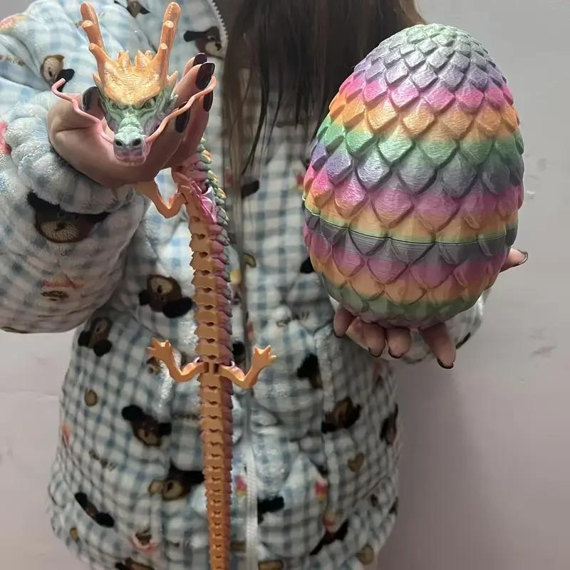 3D Printed Dragon & Egg Set, Creative Dragon Egg, Home Decor Ornament, Birthday Gift, Home Decor Supplies for Living Room Bedroom,Boys & Men gifts
