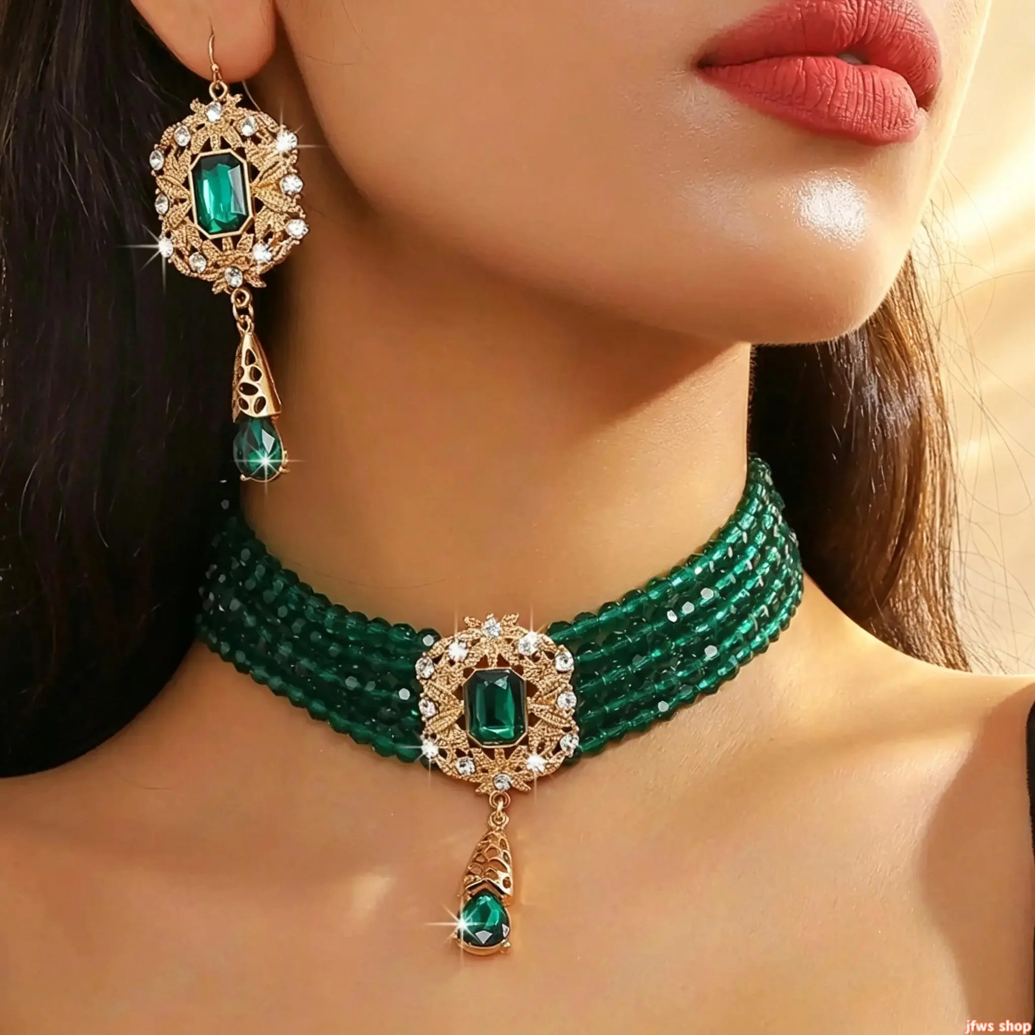 Sparkling Water Drop Design: Features multi-faceted teardrop crystal pendants that catch the light beautifully for a radiant, sophisticated shine.  Complete Jewelry Set: Includes a matching water drop pendant necklace and dangle earrings for a coordinated