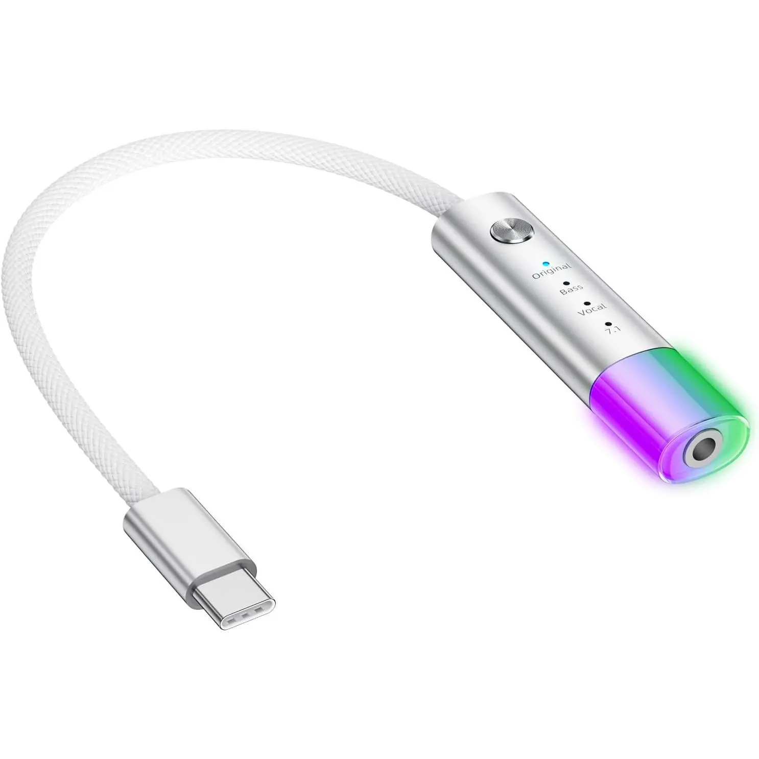 3-EQ USB C to 3.5mm Audio Adapter,DAC Headphone Dongle for  17 | Hi-Res Aux  with Bass Boost/Clear Vocal/Surround Stereo and Mic/Volume Control for  S26 S25 S24 S23 Pixel 10 9 8
