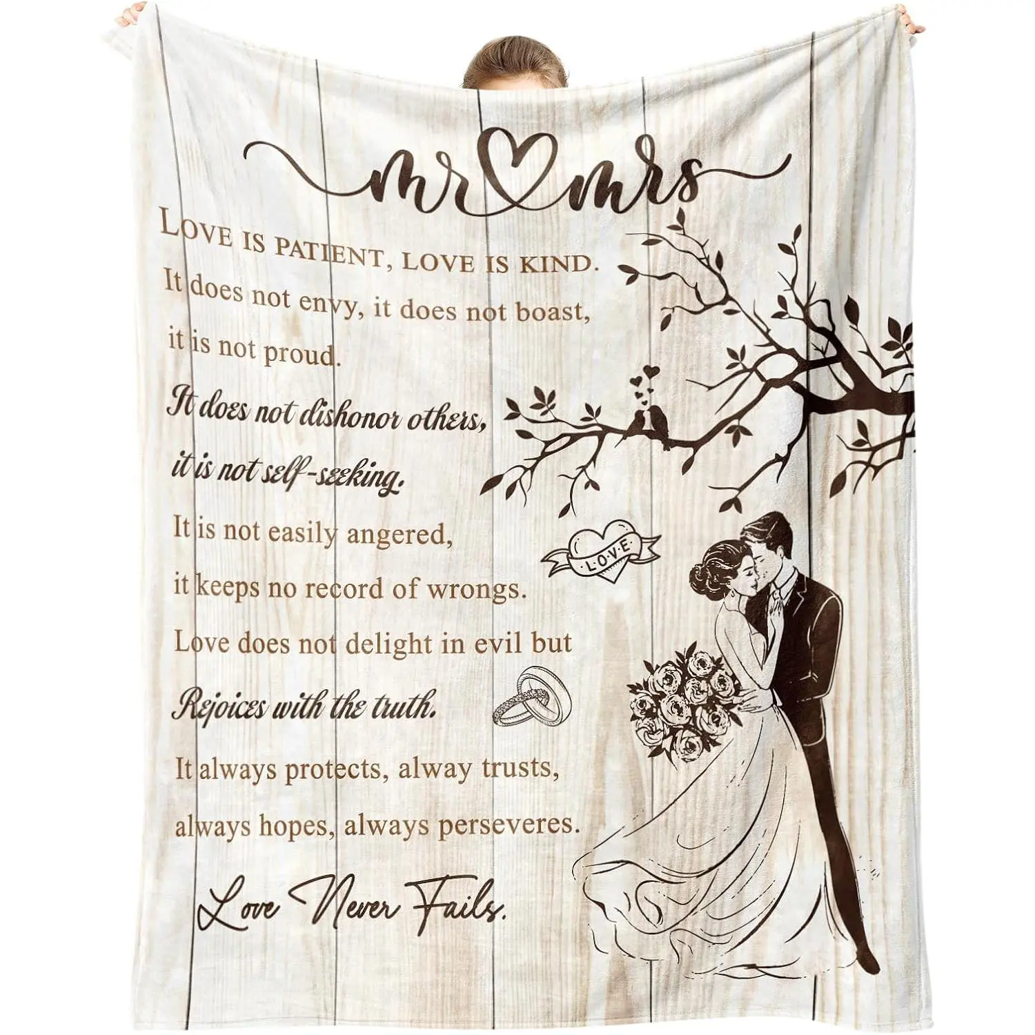 Wedding Gifts for Couples 2026, Bridal Shower Gifts for Bride to Be, Wedding Blanket, Anniversary Mr and Mrs Gifts, Wedding Gifts for Newlyweds Marriage Throw Blanket 60"x50"