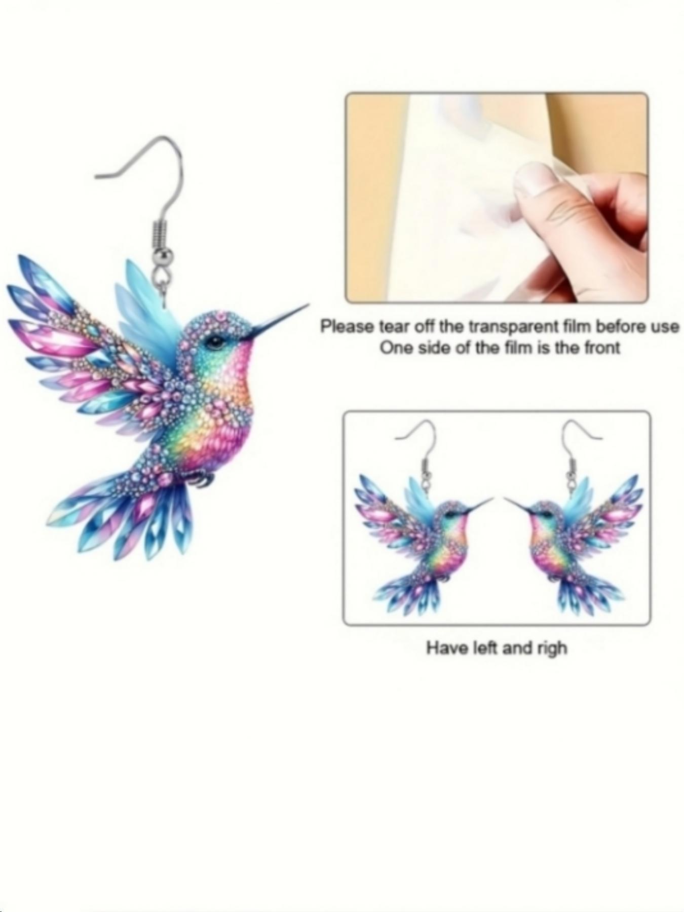 Hummingbird Design Dangle Earrings, Fashionable Jewelry for Women, Trendy All-match & Exquisite Jewelry for Birthday Gift, Earrings for Women, Fashionable Jewelry Accessories, Statement Earrings