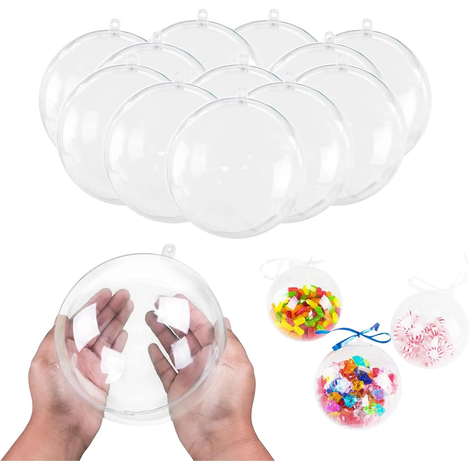 5.5" Clear Big Plastic  Arts & Crafts Giant Mold Shells Molding Balls Crafting Kit (140mm) (6)