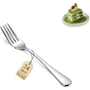 Set of 24 Dessert Forks 5.5 Inch Stainless Steel Small Forks for Cake Cocktail Tea Fruit Cheese Appetizer for Party Hotel Restaurant Cafes