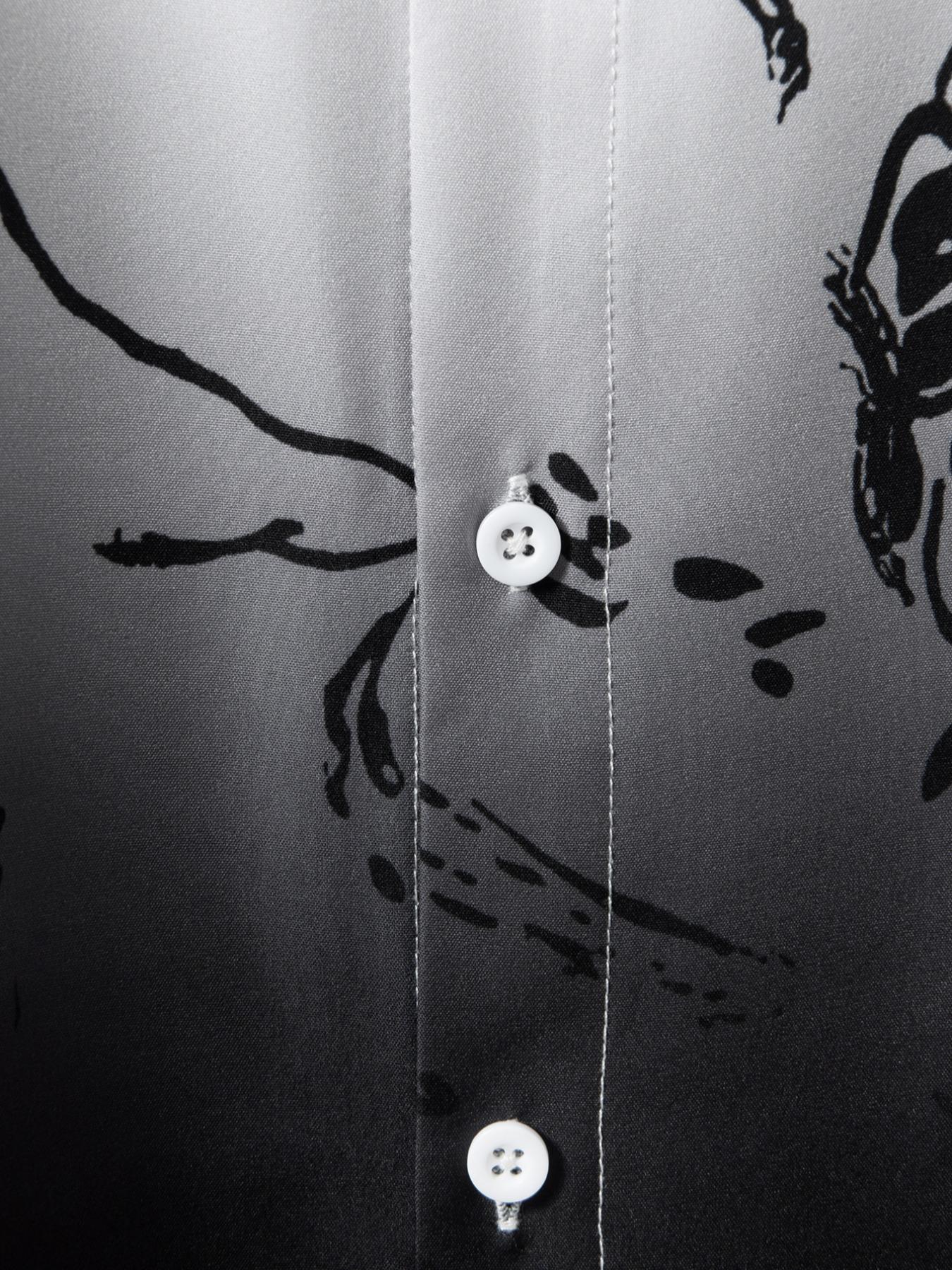 Men's Summer Clothes, Ombre Floral Print Button Front Shirt, Regular Fit Casual Soft Comfy Short Sleeve Mock Neck Top for Summer, Men's Clothes for Daily Wear