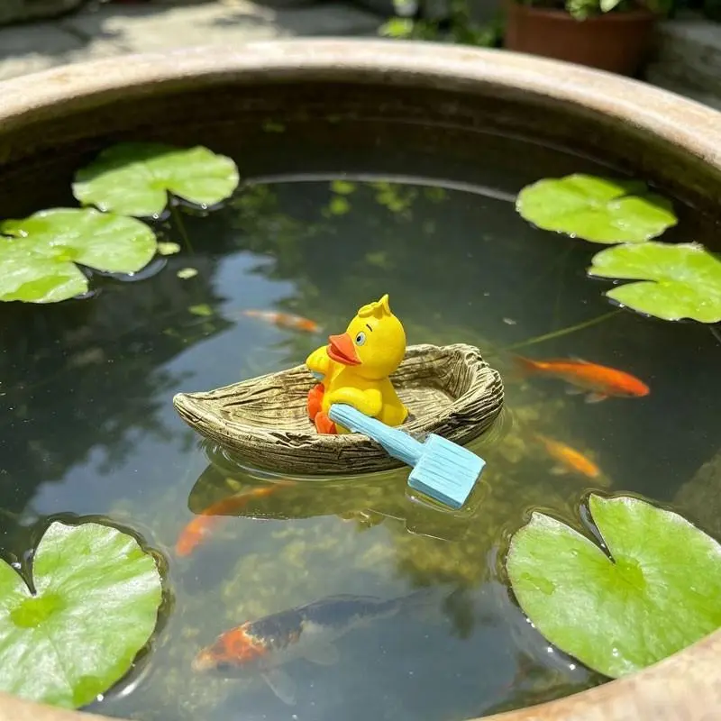 The resin craftsmanship creates a cute paddling duck statue. It is specially designed as a decorative item for garden swimming pools, pond water features. The design is unique and beautiful, and it can be used for scene decoration in occasions such as Hal