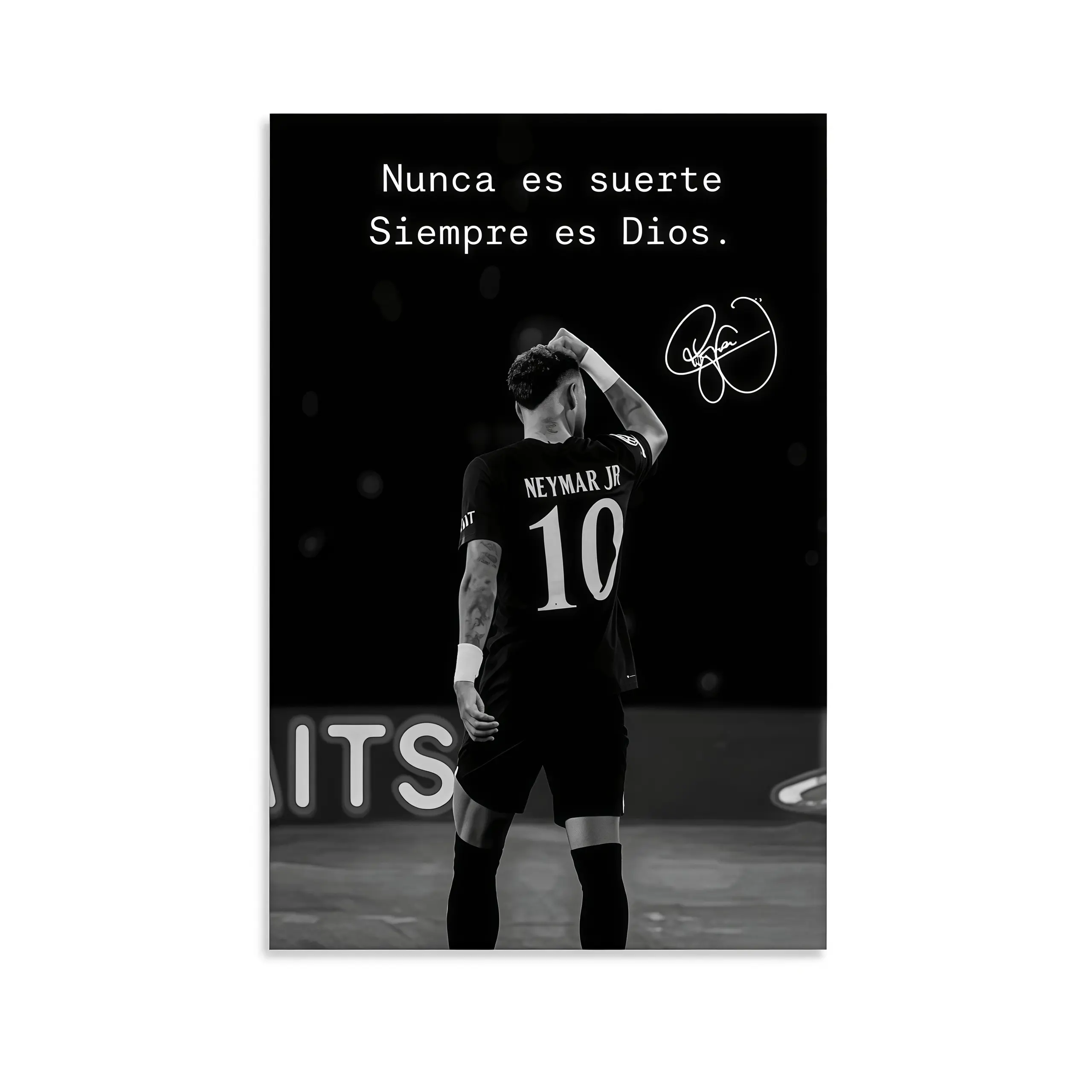 1 Piece Frameless Canvas Painting Print Poster, Athlete Wall Decor, Modern Minimalist Design, Black and White Style Art, Famous Football Quote Artwork, Gift for Football Enthusiasts, Ideal Home Wall Decoration, Soccer Wall Art, Sports Motivation Poster