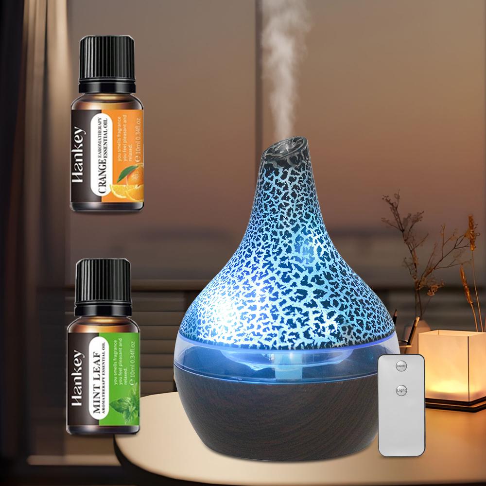 300ml USB Aromatherapy Diffuser and Humidifier, Ultra Quiet Cool Mist Humidifier with Remote Control, 7 Color Changing LED Lights for Home, Office, Bedroom