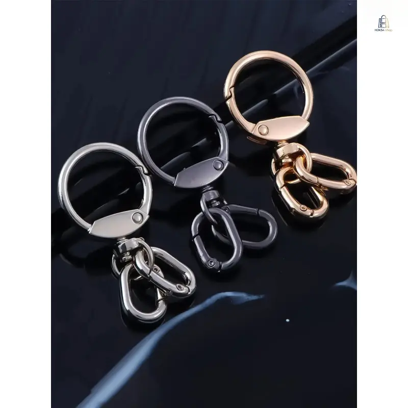 2 Pcs Durable Metal Lobster Claw Swivel Clasps with Key Rings, Trigger Snap Hooks for Keychain Making, Jewelry DIY Crafts, Lanyard Dog Collar Backpack Purse Buckle Replacement