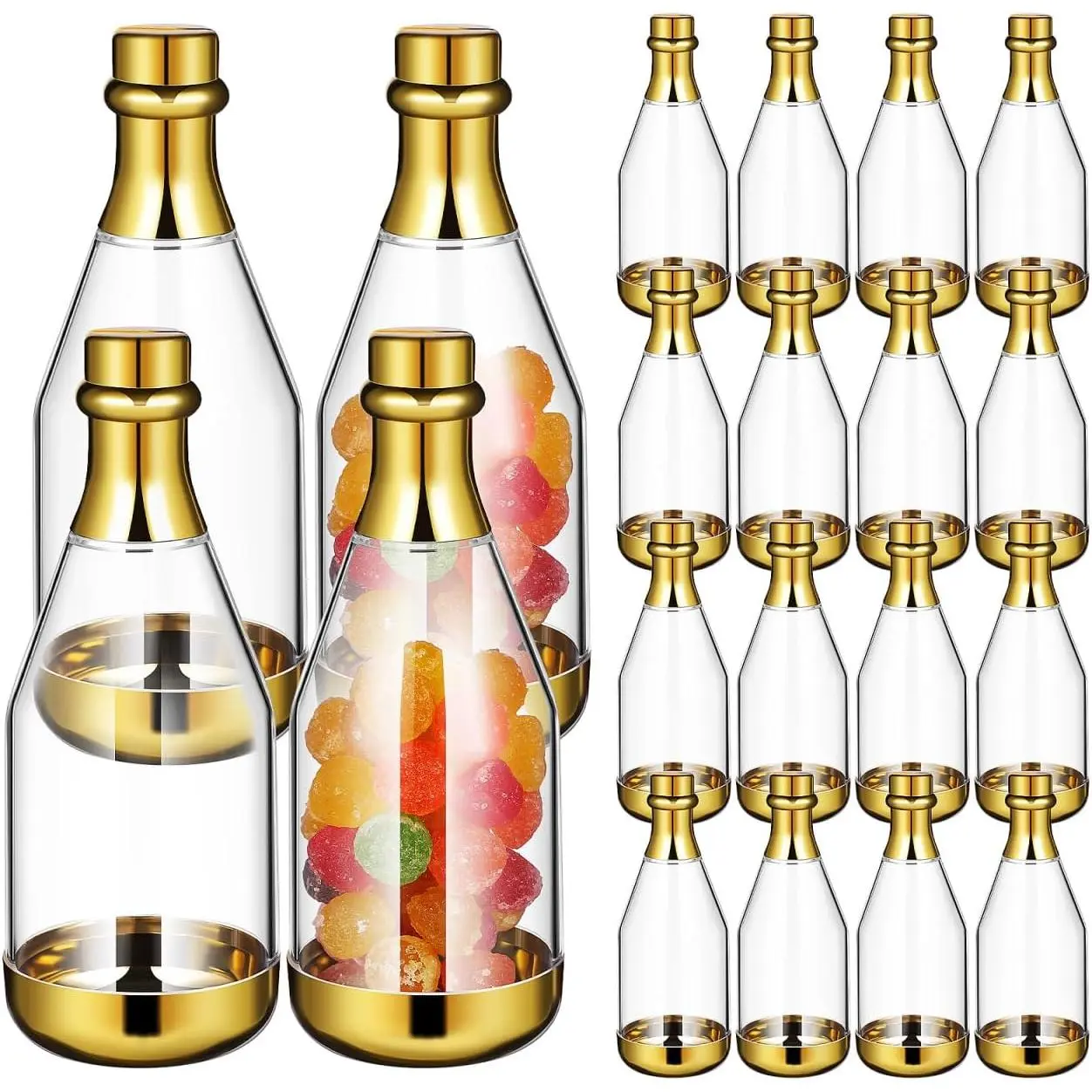 20 count Champagne Party Favors, Mini Plastic Champagne Bottles, for  Shower Bulk Small Plastic   Containers for Wedding Birthday Party()