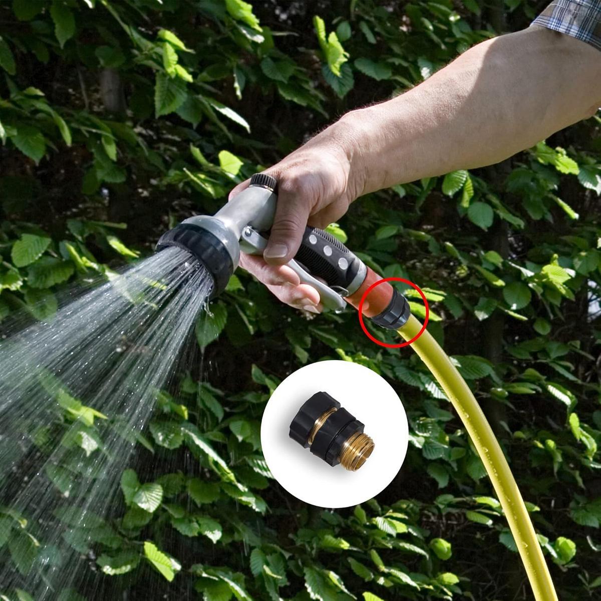 Garden Hose Quick Connector, 3/4 Inch Male and Female Garden Hose Fitting Quick Connector Rubber Washers Leak Proof Durable Aluminum, 6 Set