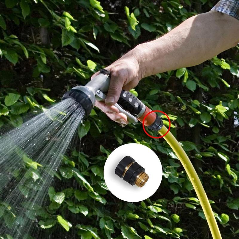 Garden Hose Quick Connector, 3/4 Inch Male and Female Garden Hose Fitting Quick Connector Rubber Washers Leak Proof Durable Aluminum, 6 Set