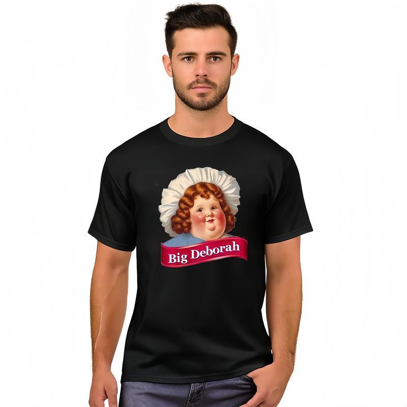 Vintage Big Deborah T-Shirt, Funny Retro Humor Graphic Tee for Men and Women, 100% Cotton Unisex Crewneck Short Sleeve, Playful Sarcastic Name Meme Shirt, Casual Streetwear Top, Nostalgic Internet Joke Apparel
