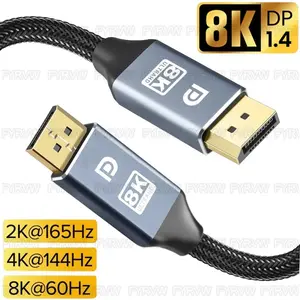 Displayport Cable Dp 240hz, Dp1.4 8k 4K 144hz 165hz Adapter, Compatible with PC Laptop TV, High-Resolution Display Port Cable