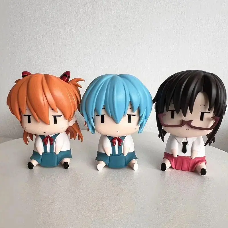 Unisex Evangelion Ayanami Rei & Asuka PVC Collectible Set, Miniature Replica Screen-Accurate Action Figures, Sitting Desktop Accessories, Gift for Anime Fans & Kids