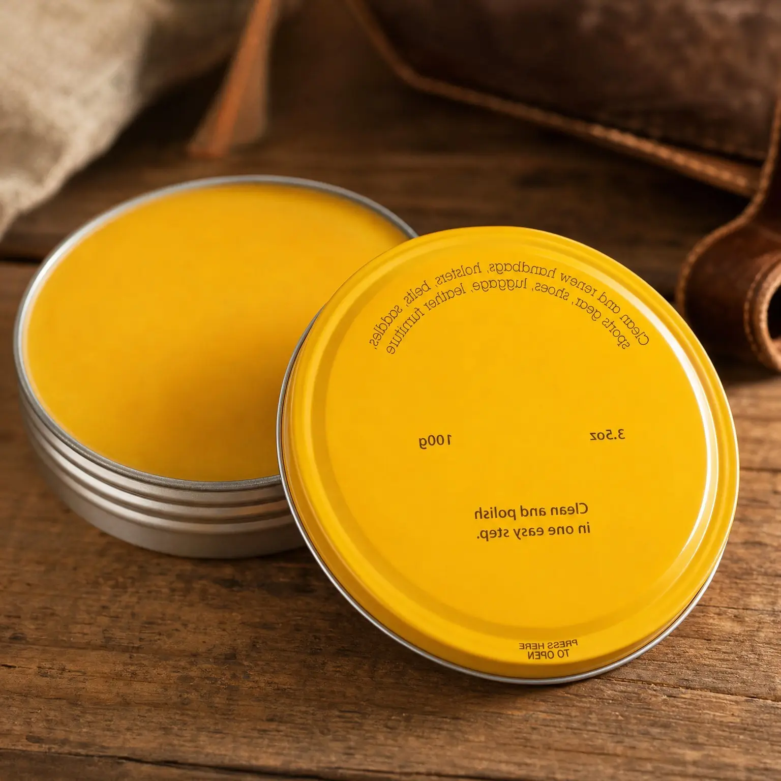 Yellow Saddle Soap for Leather (2 Pack, 3.5 oz Each) - Leather Cleaner & Conditioner to Soften, Protect & Restore Leather Goods - For Car Seats, Couches, Shoes, Purses, Boots & BagsGift