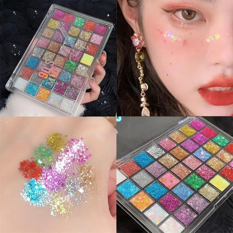 40 Colors Highlight Diamond Glitter Eyeshadow Palette, Fine Texture with Sparkling Diamond Finish, Ideal for Festivals, Parties & Y2K Trend Makeup, Sparkly Glitter Cosmetic, Makeup Palettes