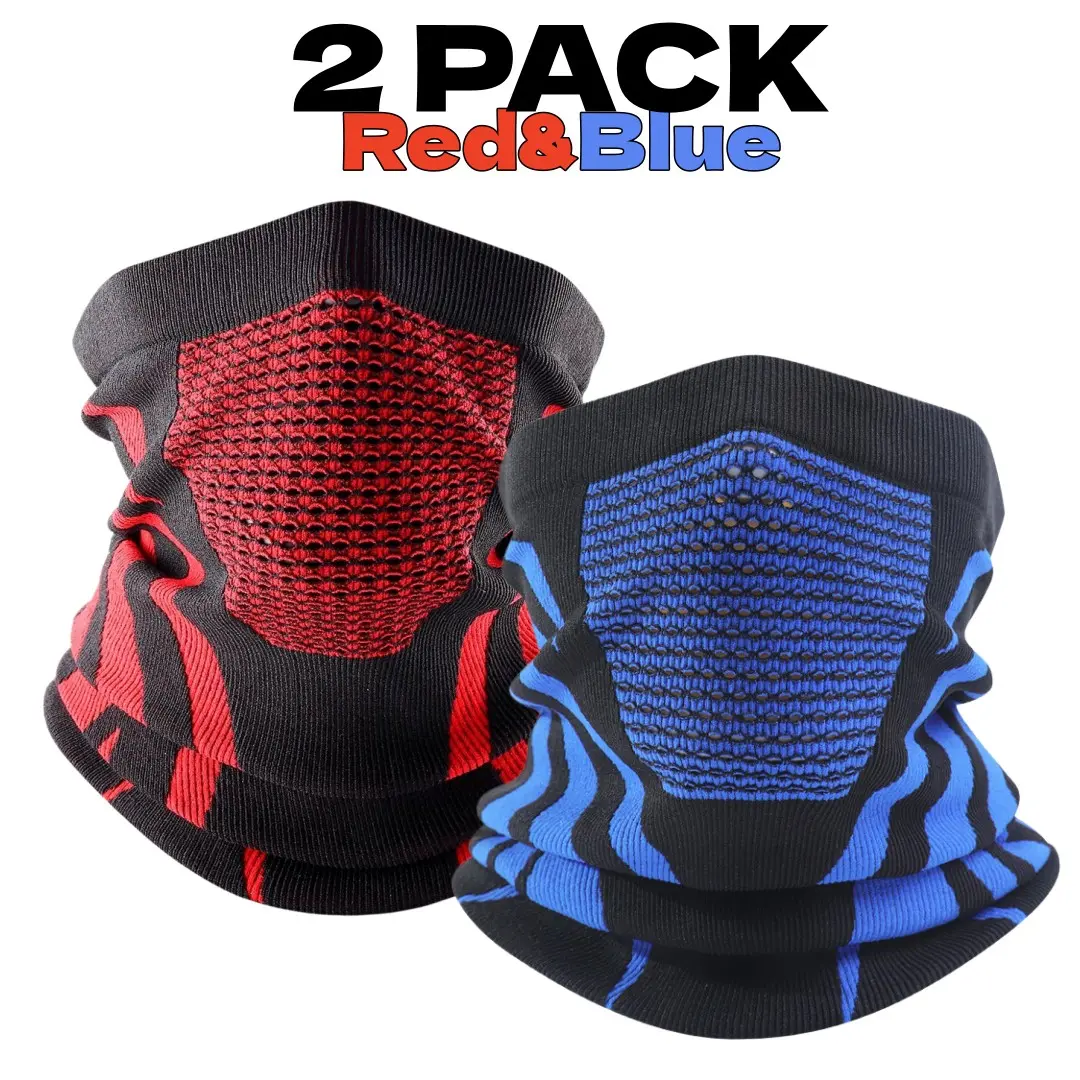 2-Pack Winter Neck Warmer Gaiter Windproof Face Mask Balaclava Bandana for Skiing Snowboarding 002