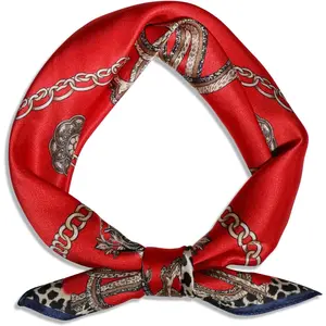 Mulberry Silk Scarf- 21" Square  Hair Scarves Lightweight Neckerchief for Women Ladies Men with  Box