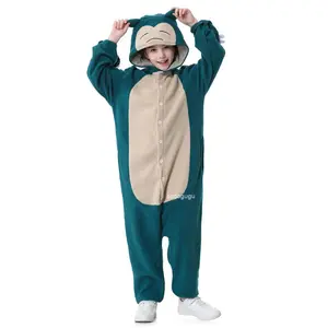 Snorlax Costume For Boy Girl Pokemon Cosplay Kigurumis Anime Cute Onesie Pajama Halloween Festival Party Suit Winter Outfit