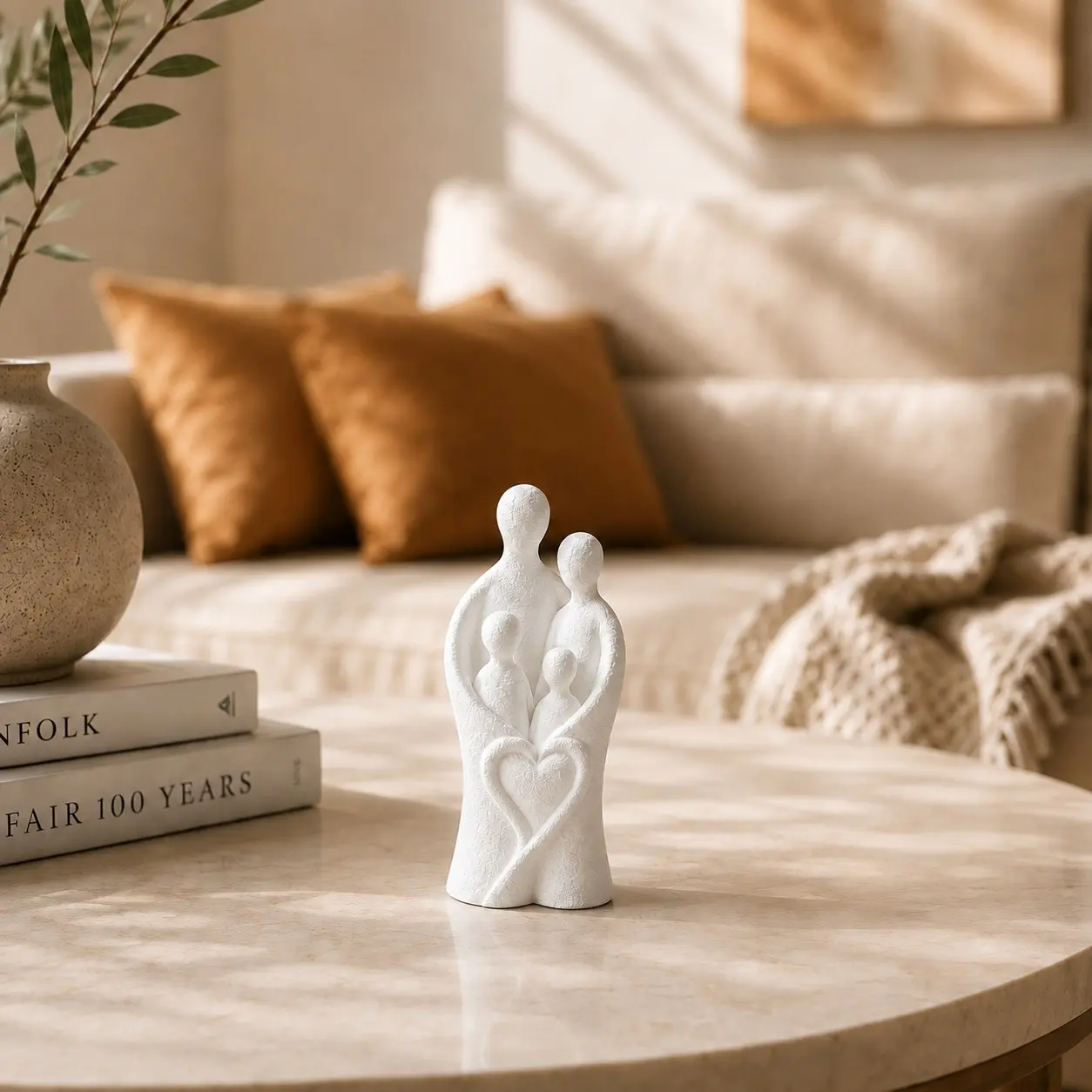 Modern Family Statue Ornament, 3D Print Symbolizing Love and Unity, Home Decor for Desk and Vanity, Wedding Gift, Moving In, Christmas Decoration