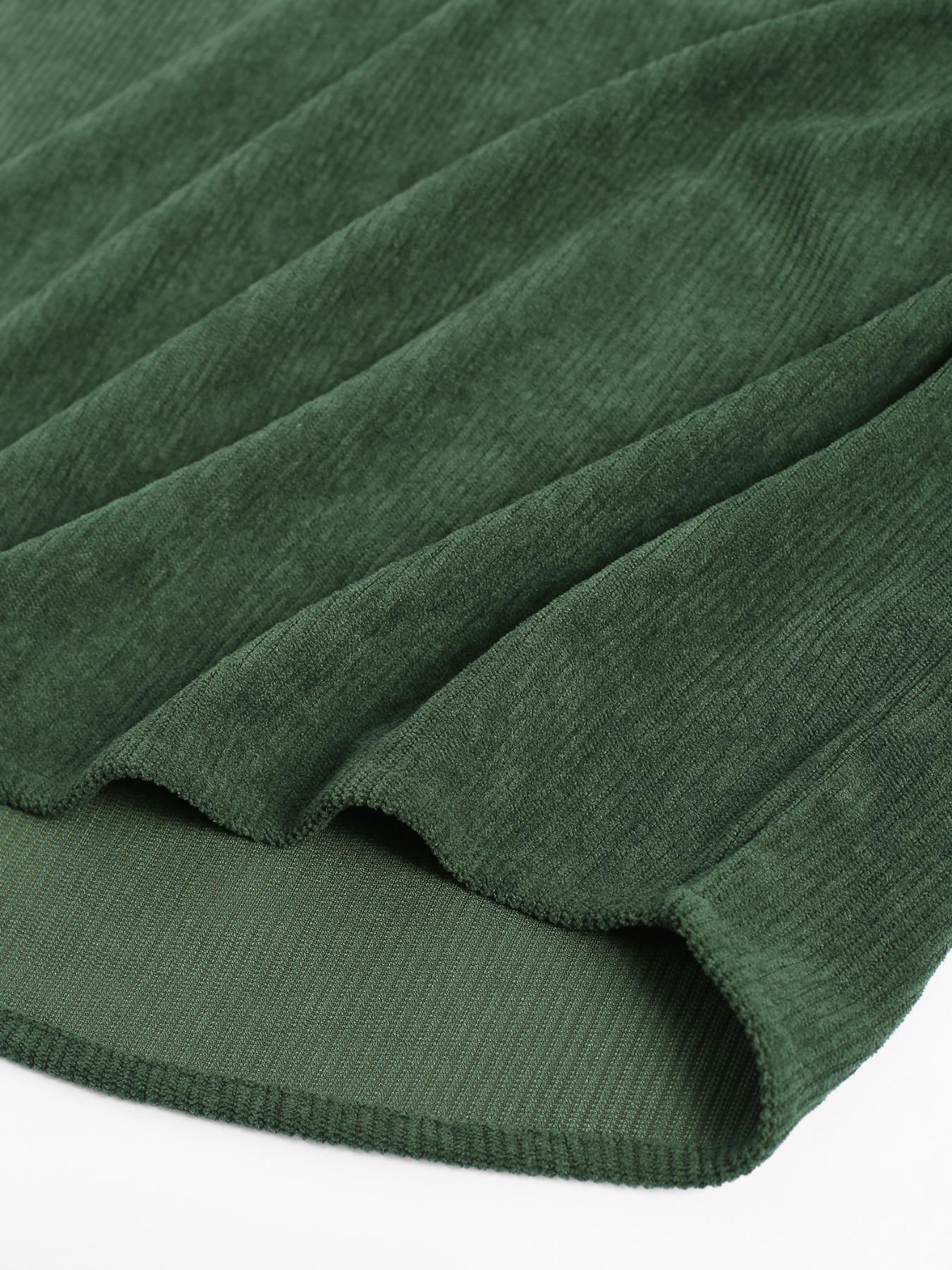 Men's Corduroy Pocket Short Sleeve Shirt, Ink, Casual Loose-Fitting Top, All Seasons, Plain Pattern, H Type,Men's Corduroy Pocket Short Sleeve Shirt, Dark Casual Loose Fit Top, All Seasons Woven Fabric, Moderate Thickness, Casual Comfy Collared