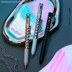 Geometric Gel Pens Set, 3-Pack Stress Relief Pens, 0.5mm Quick-Dry Ink, Perfect Gift for Halloween & Christmas