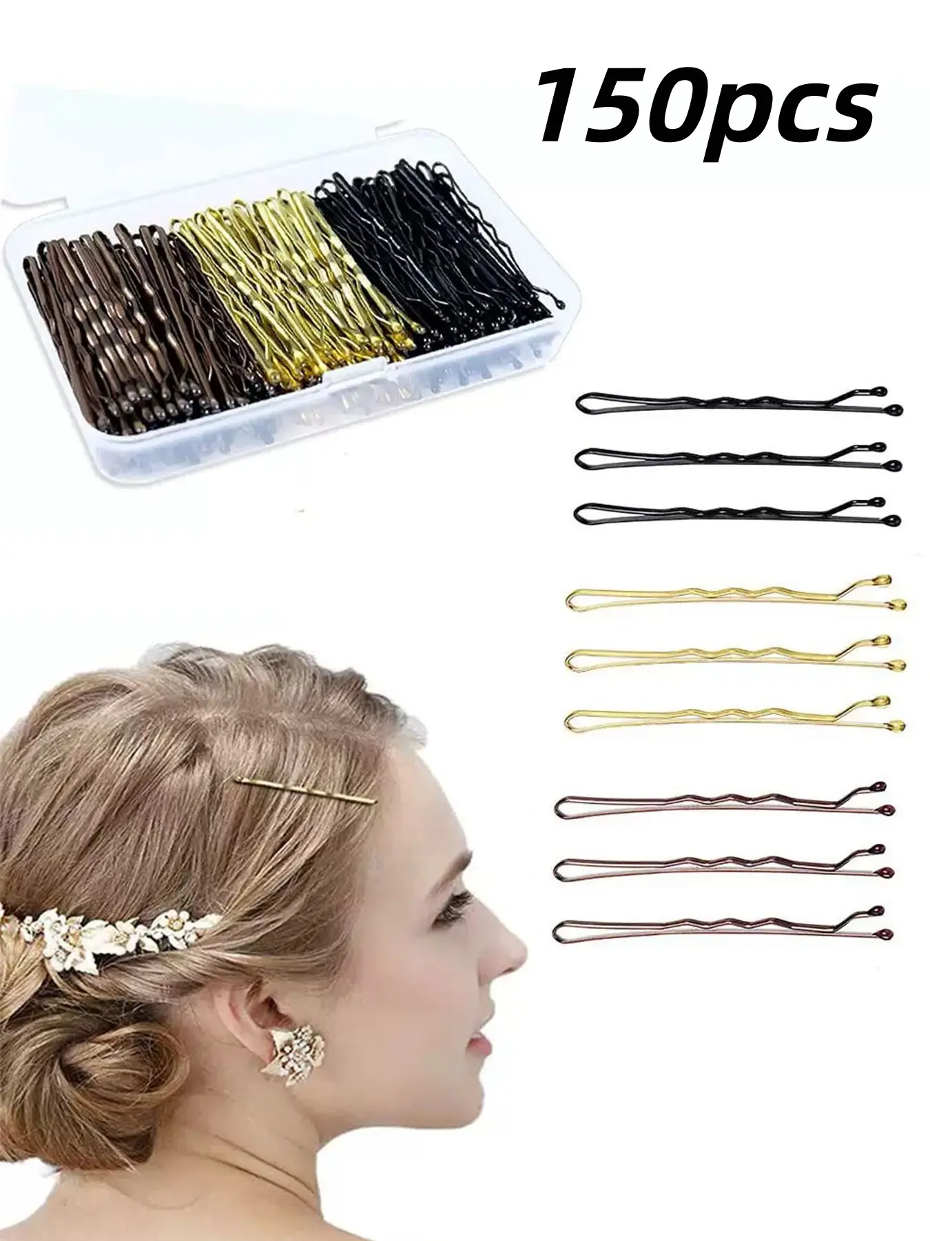 150pcs Blonde Hair Extensions, 2 Inch Premium Secure Hold, Bulk with Storage Box, Women & Girls Styling, Df Dualferv