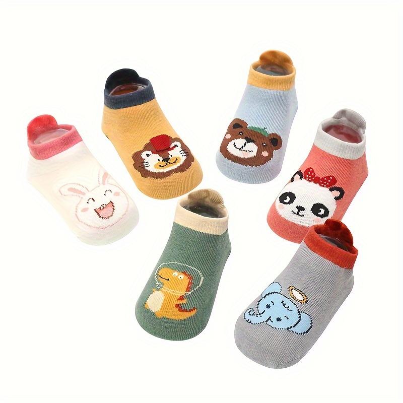 6 Pairs of cute cartoon socks boys & girls. Breathable, non -, with little tail gel trampolining. All - season floor socks